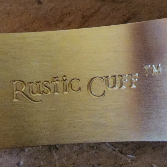 Rustic Cuff Black Encrusted Gold Tone Chunky Bracelet w/Bag - Picture 3 of 3